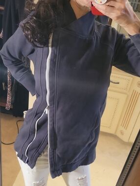 Vintage Lululemon Two-way-zip Soft Navy Sweatshirt-style Jacket, L